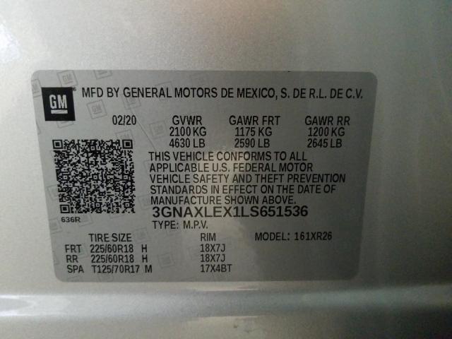 Photo 9 VIN: 3GNAXLEX1LS651536 - CHEVROLET EQUINOX LT 