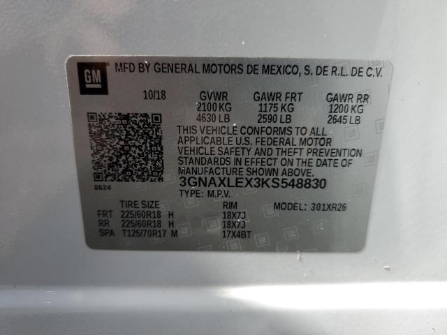 Photo 13 VIN: 3GNAXLEX3KS548830 - CHEVROLET EQUINOX LT 