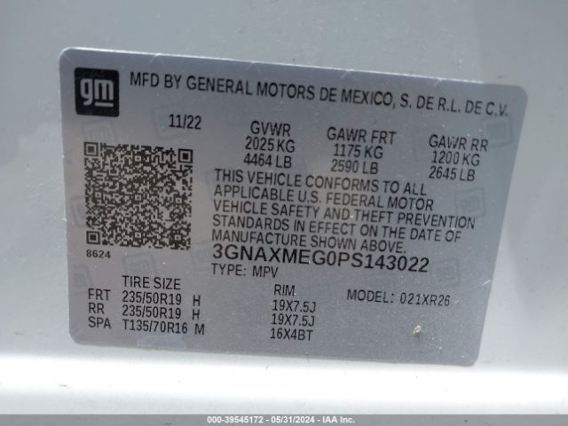 Photo 8 VIN: 3GNAXMEG0PS143022 - CHEVROLET EQUINOX 