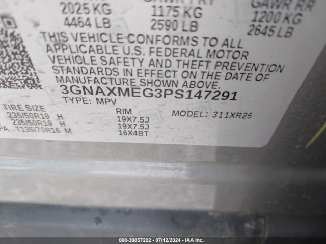 Photo 8 VIN: 3GNAXMEG3PS147291 - CHEVROLET EQUINOX 