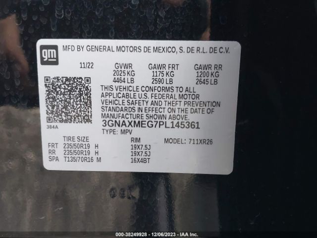 Photo 8 VIN: 3GNAXMEG7PL145361 - CHEVROLET EQUINOX 