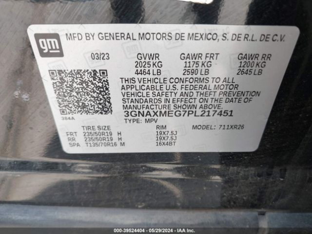 Photo 8 VIN: 3GNAXMEG7PL217451 - CHEVROLET EQUINOX 