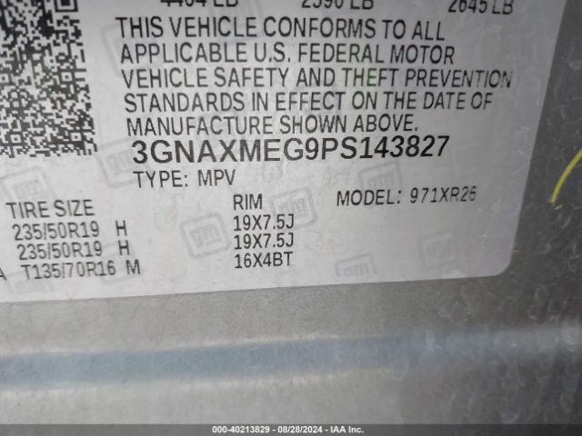 Photo 8 VIN: 3GNAXMEG9PS143827 - CHEVROLET EQUINOX 