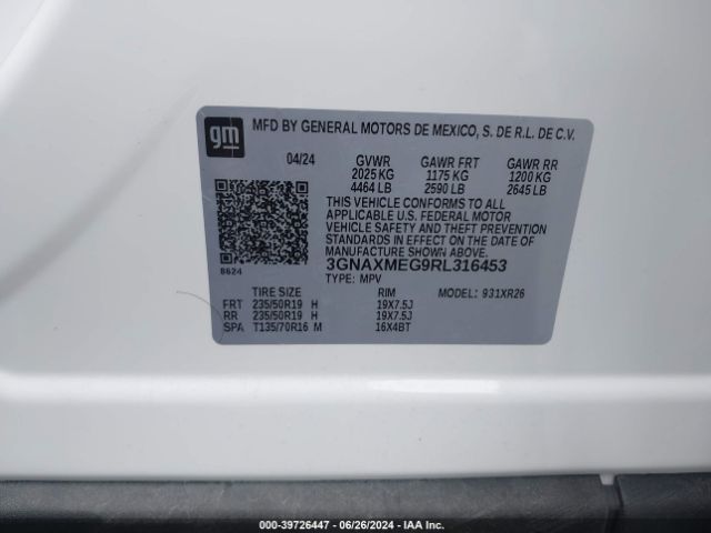 Photo 8 VIN: 3GNAXMEG9RL316453 - CHEVROLET EQUINOX 