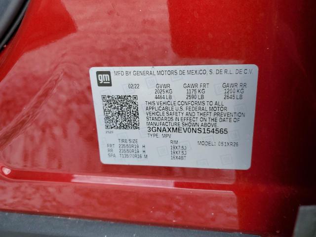 Photo 13 VIN: 3GNAXMEV0NS154565 - CHEVROLET EQUINOX RS 