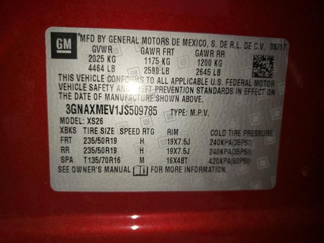 Photo 9 VIN: 3GNAXMEV1JS509785 - CHEVROLET EQUINOX PR 