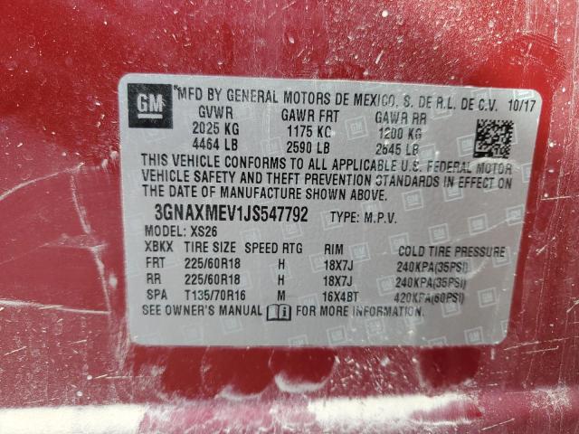 Photo 12 VIN: 3GNAXMEV1JS547792 - CHEVROLET EQUINOX 