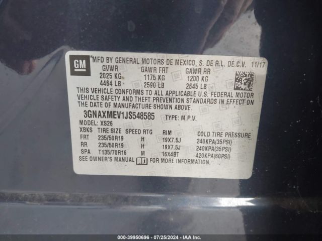 Photo 8 VIN: 3GNAXMEV1JS548585 - CHEVROLET EQUINOX 