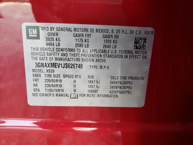 Photo 9 VIN: 3GNAXMEV1JS626749 - CHEVROLET EQUINOX PR 