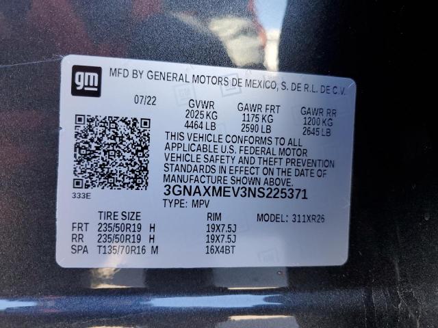 Photo 12 VIN: 3GNAXMEV3NS225371 - CHEVROLET EQUINOX RS 