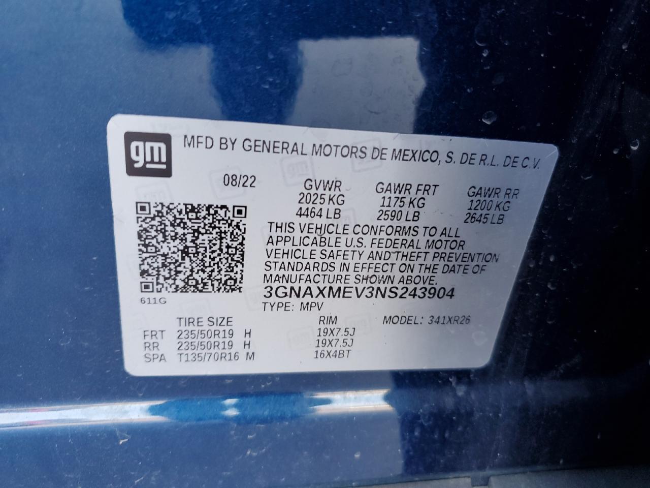 Photo 12 VIN: 3GNAXMEV3NS243904 - CHEVROLET EQUINOX 