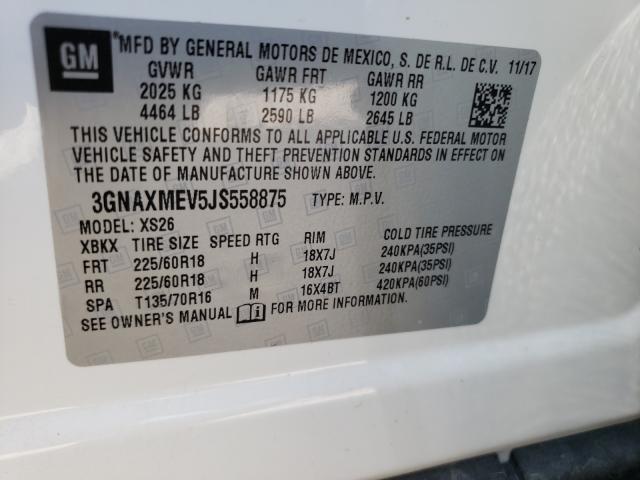 Photo 9 VIN: 3GNAXMEV5JS558875 - CHEVROLET EQUINOX PR 