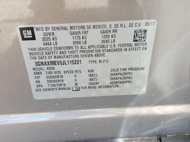 Photo 9 VIN: 3GNAXMEV9JL115221 - CHEVROLET EQUINOX PR 