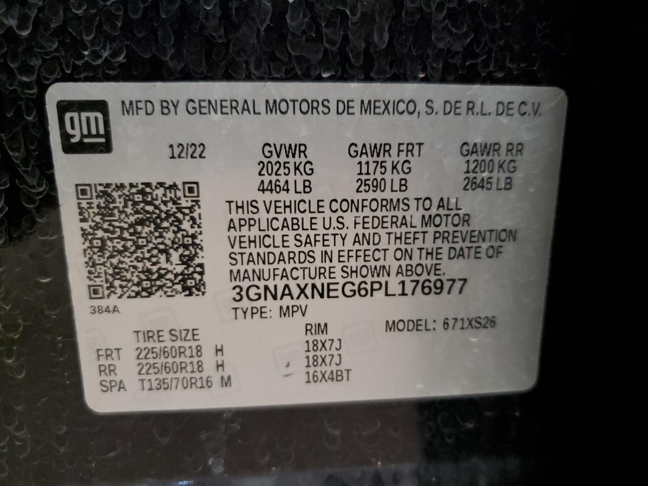 Photo 12 VIN: 3GNAXNEG6PL176977 - CHEVROLET EQUINOX 