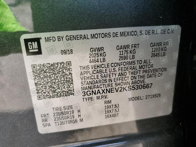 Photo 9 VIN: 3GNAXNEV2KS530667 - CHEVROLET EQUINOX PR 