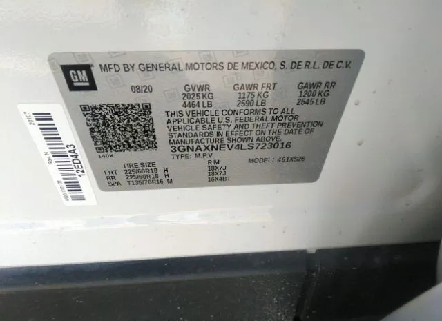 Photo 8 VIN: 3GNAXNEV4LS723016 - CHEVROLET EQUINOX 