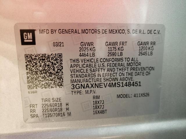 Photo 9 VIN: 3GNAXNEV4MS148451 - CHEVROLET EQUINOX PR 