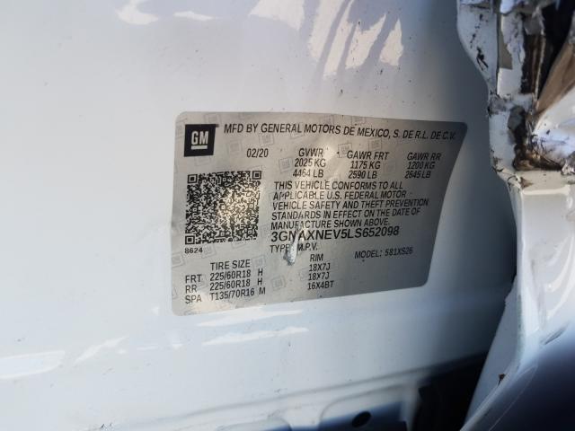 Photo 9 VIN: 3GNAXNEV5LS652098 - CHEVROLET EQUINOX PR 