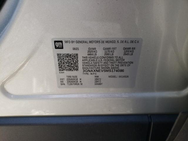 Photo 9 VIN: 3GNAXNEV5MS174086 - CHEVROLET EQUINOX 