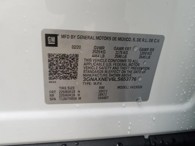 Photo 9 VIN: 3GNAXNEV6LS653776 - CHEVROLET EQUINOX PR 