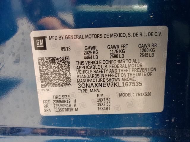 Photo 9 VIN: 3GNAXNEV7KL167535 - CHEVROLET EQUINOX 