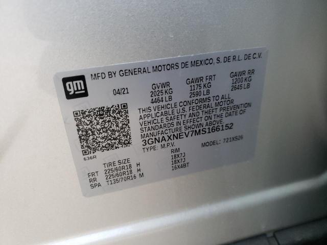 Photo 12 VIN: 3GNAXNEV7MS166152 - CHEVROLET EQUINOX PR 