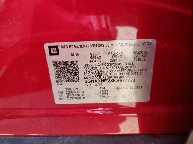 Photo 9 VIN: 3GNAXNEV8KS677723 - CHEVROLET EQUINOX PR 