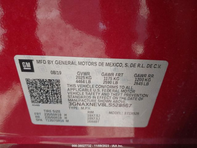 Photo 8 VIN: 3GNAXNEV8LS528567 - CHEVROLET EQUINOX 