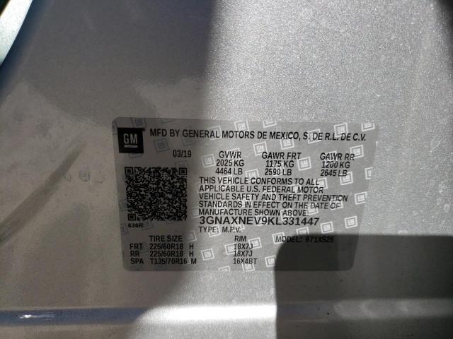 Photo 9 VIN: 3GNAXNEV9KL331447 - CHEVROLET EQUINOX PR 