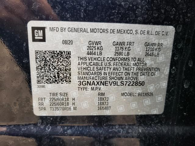 Photo 9 VIN: 3GNAXNEV9LS722850 - CHEVROLET EQUINOX PR 