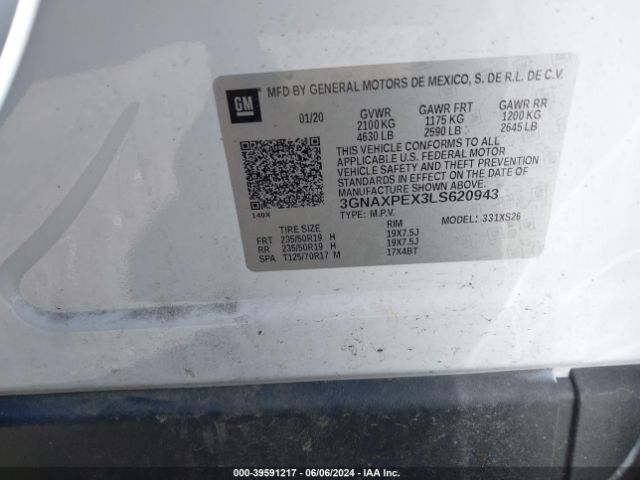 Photo 8 VIN: 3GNAXPEX3LS620943 - CHEVROLET EQUINOX 