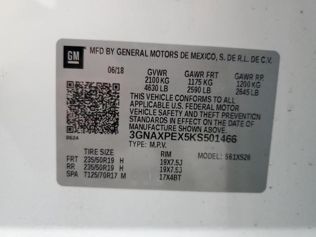 Photo 12 VIN: 3GNAXPEX5KS501466 - CHEVROLET EQUINOX 