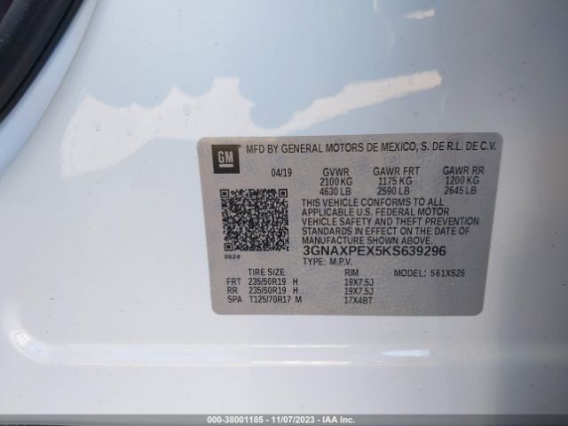 Photo 8 VIN: 3GNAXPEX5KS639296 - CHEVROLET EQUINOX 