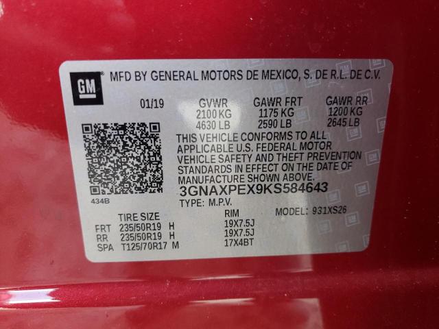 Photo 12 VIN: 3GNAXPEX9KS584643 - CHEVROLET EQUINOX PR 