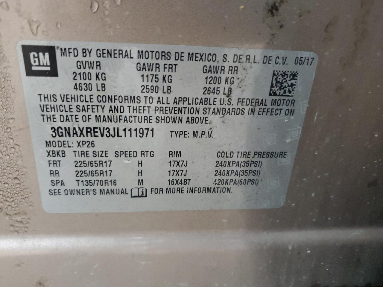 Photo 12 VIN: 3GNAXREV3JL111971 - CHEVROLET EQUINOX 