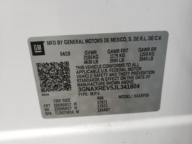 Photo 9 VIN: 3GNAXREV5JL341804 - CHEVROLET EQUINOX LS 