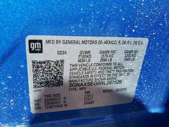 Photo 12 VIN: 3GNAXSEG0RL287526 - CHEVROLET EQUINOX LS 