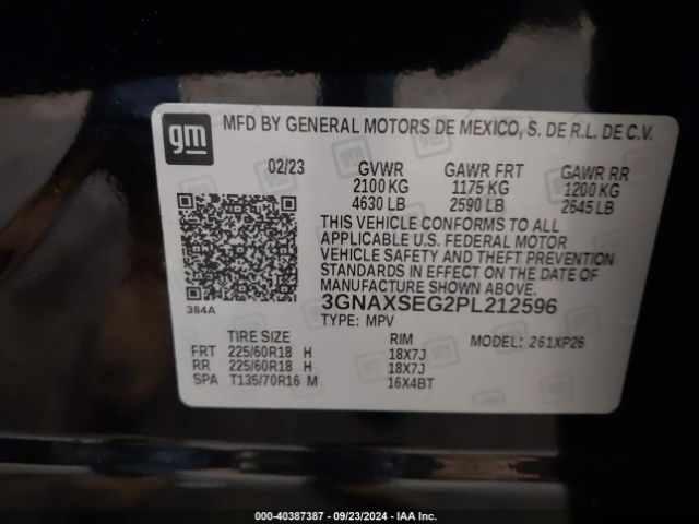 Photo 8 VIN: 3GNAXSEG2PL212596 - CHEVROLET EQUINOX 