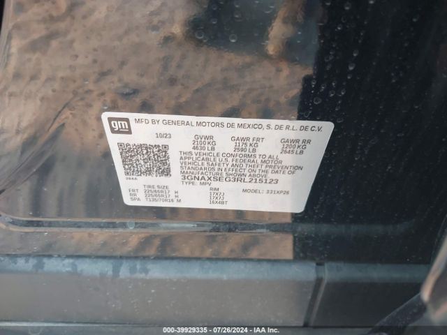 Photo 8 VIN: 3GNAXSEG3RL215123 - CHEVROLET EQUINOX 