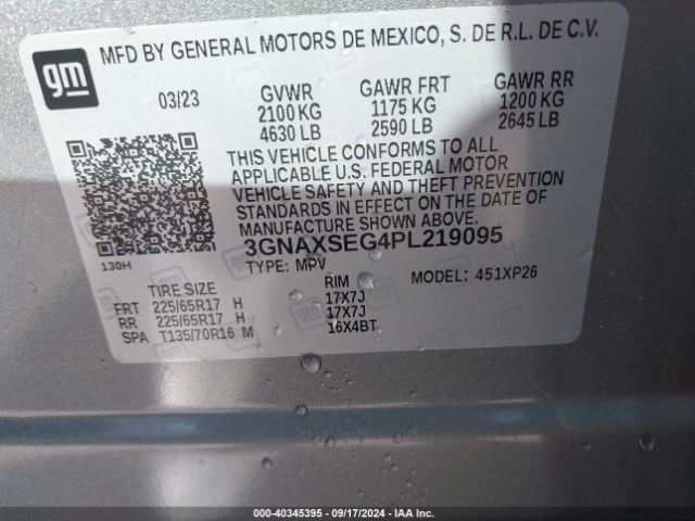 Photo 8 VIN: 3GNAXSEG4PL219095 - CHEVROLET EQUINOX 