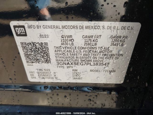 Photo 8 VIN: 3GNAXSEG7PL183547 - CHEVROLET EQUINOX 