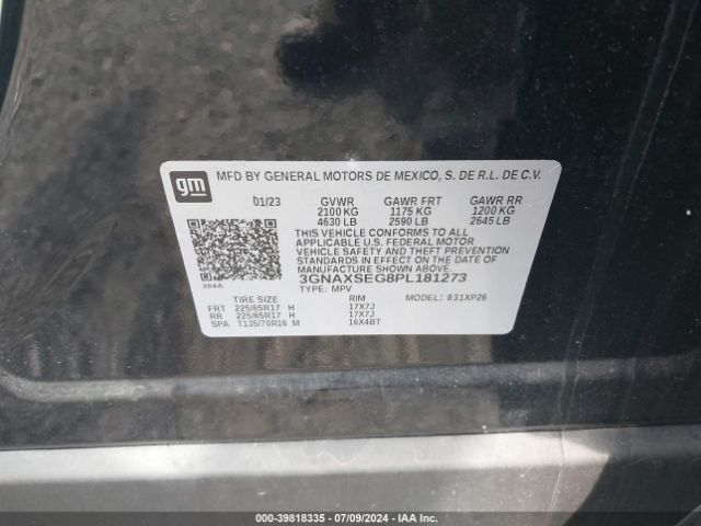 Photo 8 VIN: 3GNAXSEG8PL181273 - CHEVROLET EQUINOX 