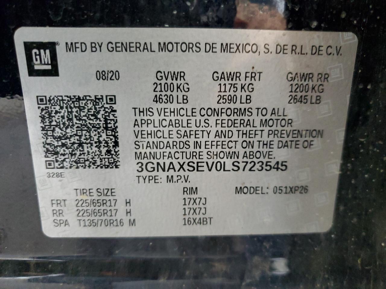 Photo 13 VIN: 3GNAXSEV0LS723545 - CHEVROLET EQUINOX 