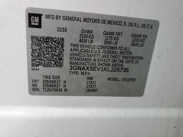 Photo 12 VIN: 3GNAXSEV1KL225735 - CHEVROLET EQUINOX LS 