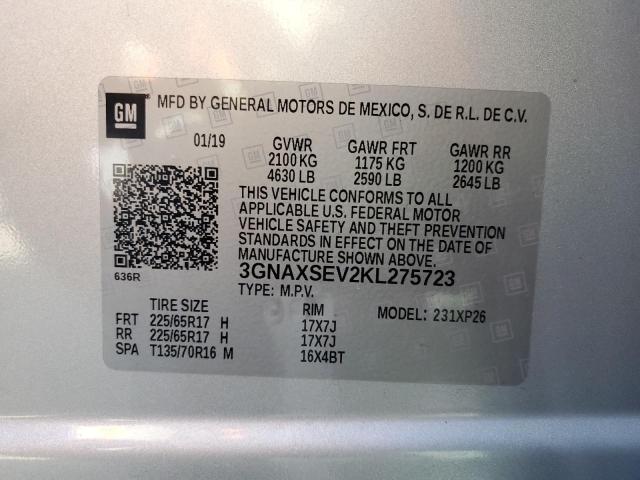 Photo 9 VIN: 3GNAXSEV2KL275723 - CHEVROLET EQUINOX LS 