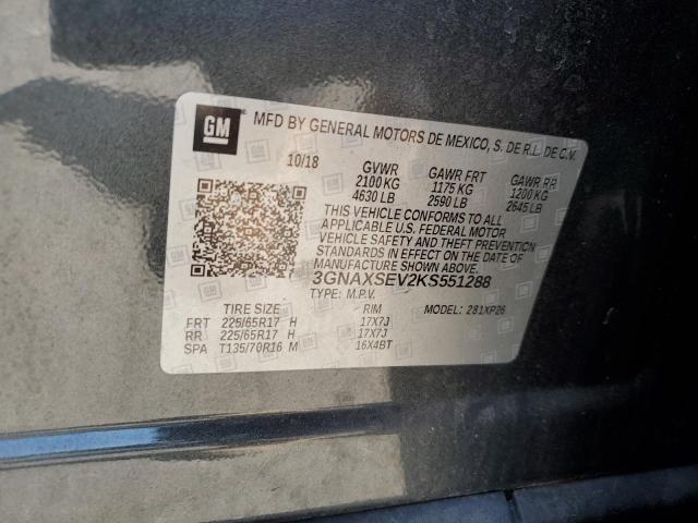 Photo 13 VIN: 3GNAXSEV2KS551288 - CHEVROLET EQUINOX LS 