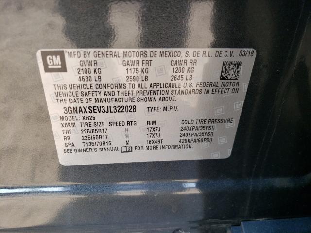 Photo 9 VIN: 3GNAXSEV3JL322028 - CHEVROLET EQUINOX LT 