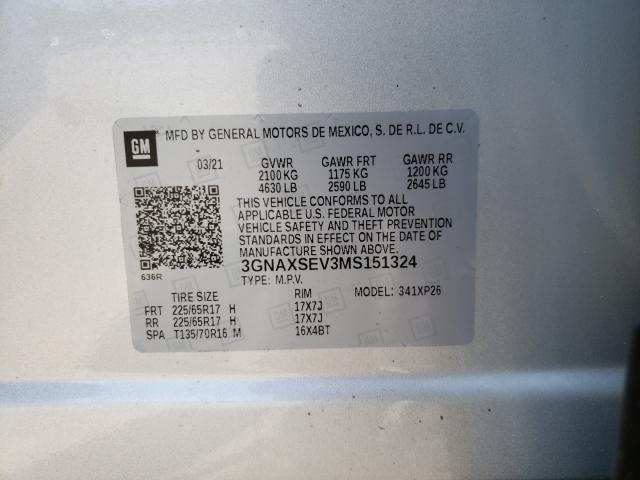 Photo 9 VIN: 3GNAXSEV3MS151324 - CHEVROLET EQUINOX LS 