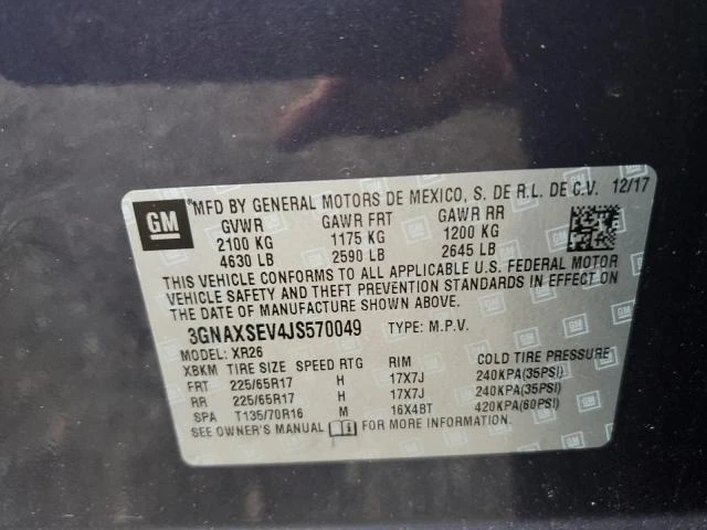 Photo 12 VIN: 3GNAXSEV4JS570049 - CHEVROLET EQUINOX LT 