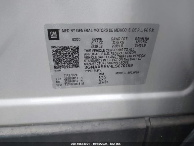 Photo 8 VIN: 3GNAXSEV4LS670199 - CHEVROLET EQUINOX 